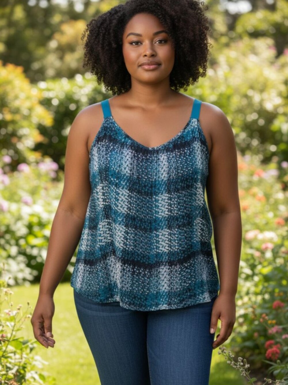 Lane Bryant chiffon multicolor geometric Tank Top Women's size 22